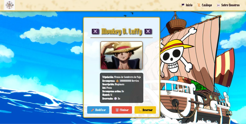 Vista del proyecto One Piece